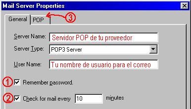 Configuracin del servidor POP