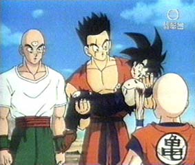 todos ayudan a Gohan