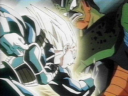 Vegeta SSJ golpeando a Cell 2 stage